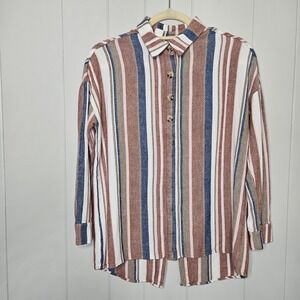 Daytrip Womens Linen Small Made In Vietnam 3/4 Sleeves Casual